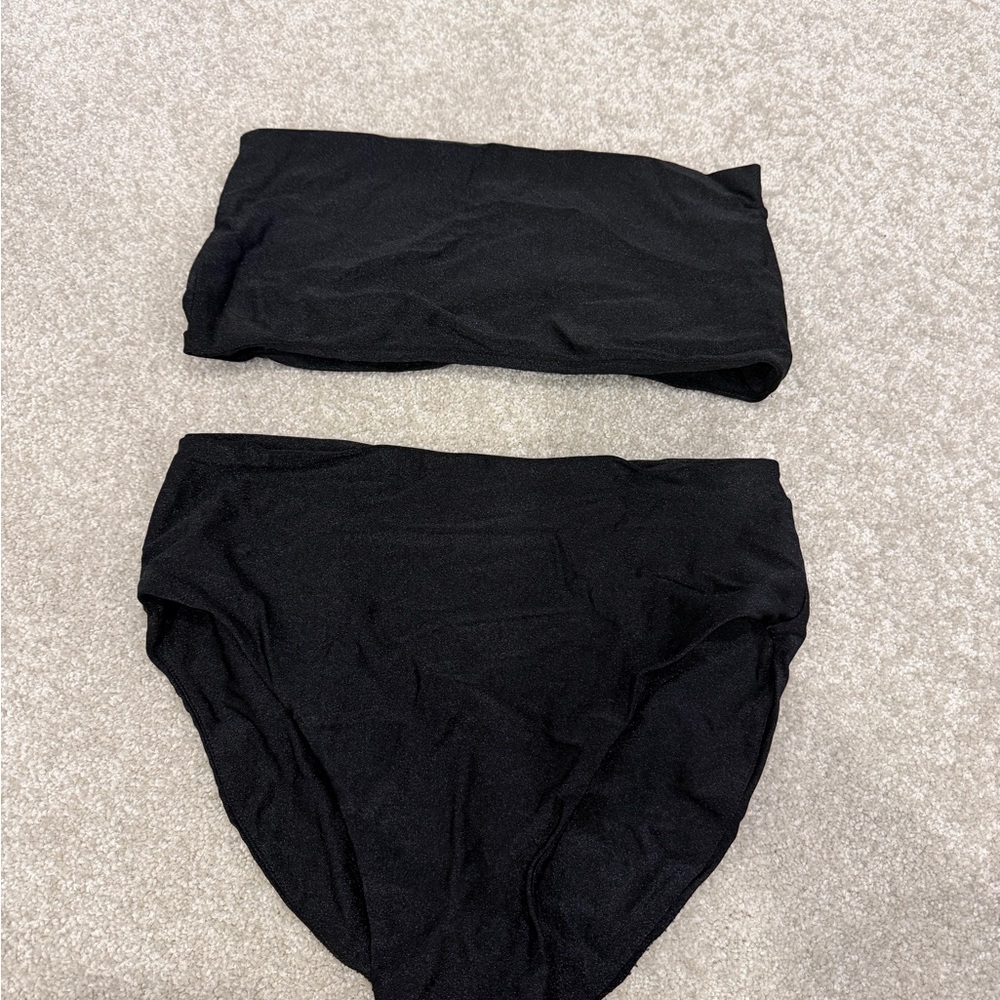 Tiger Mist Black Strapless Bathing Suit